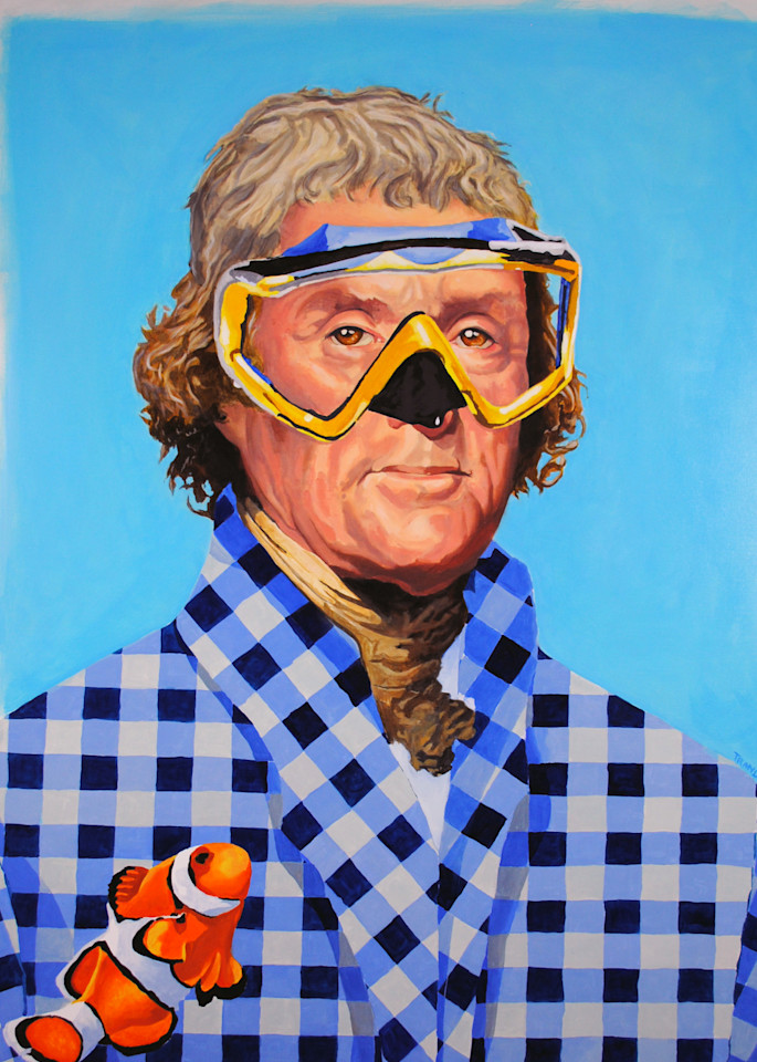 Thomas Jefferson, president, portrait, scuba mask, clownfish, painting, presidential painting, Jefferson portrait, American, American portrait, Jefferson, founding father, constitution