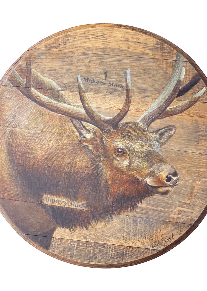Elk Barrelhead Art | Lori Vogel Studio