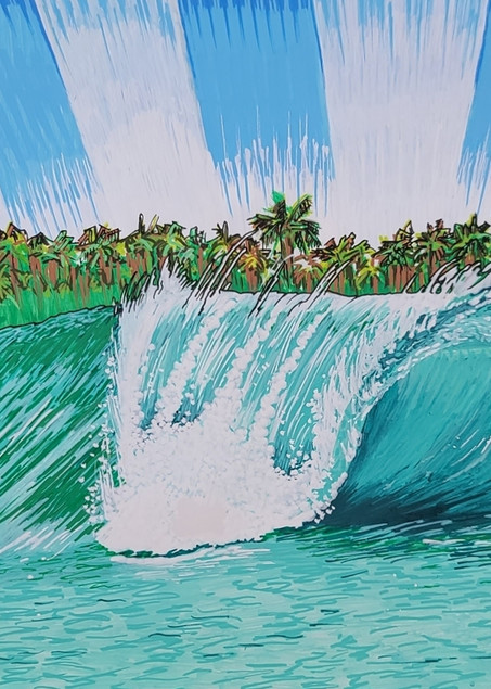 This Is A Surf Art Painting Of A Tropical Sky Burst By John Lasonio