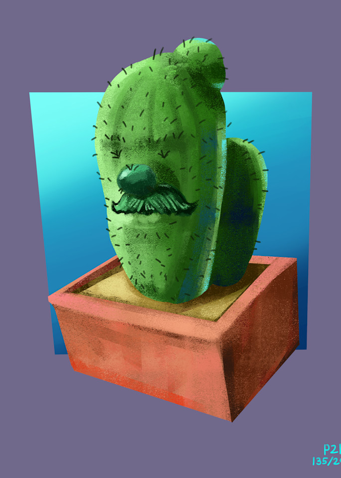 Mustache Cactus Art | Matt Pierson Artworks