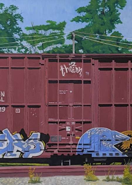Matthew Peterson - realism - Griffin Ga - train cars - graffiti - Paper Wings
