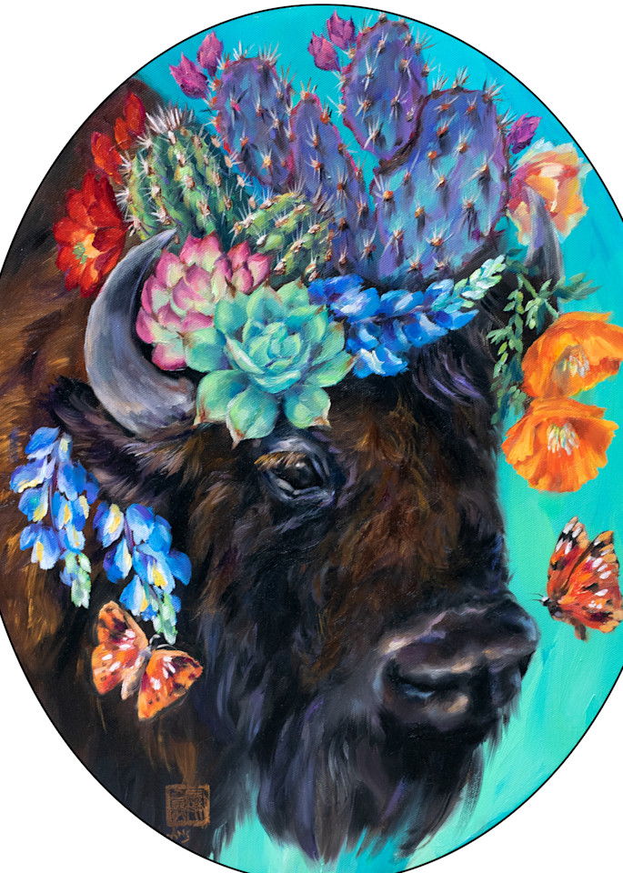 Cactus Critters: Buffalo Blooms Art | Ans Taylor Art