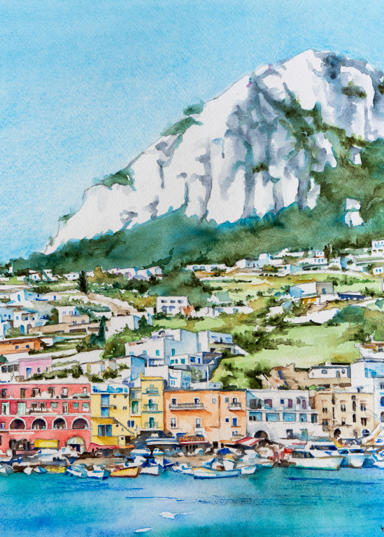 La Marina Grande, Capri Art | Kimberly Cammerata - Watercolors of the Sun: Paintings of Italy