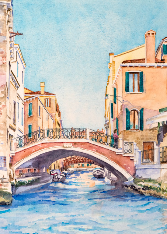 Ponte San Pantalon, Venezia Art | Kimberly Cammerata - Watercolors of the Sun: Paintings of Italy