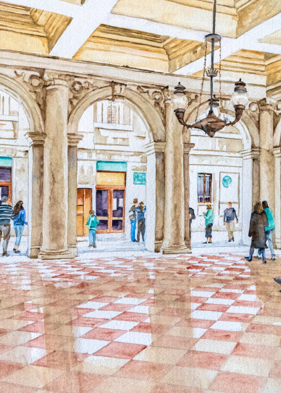 Il Portico Di Piazza San Marco Art | Kimberly Cammerata - Watercolors of the Sun: Paintings of Italy