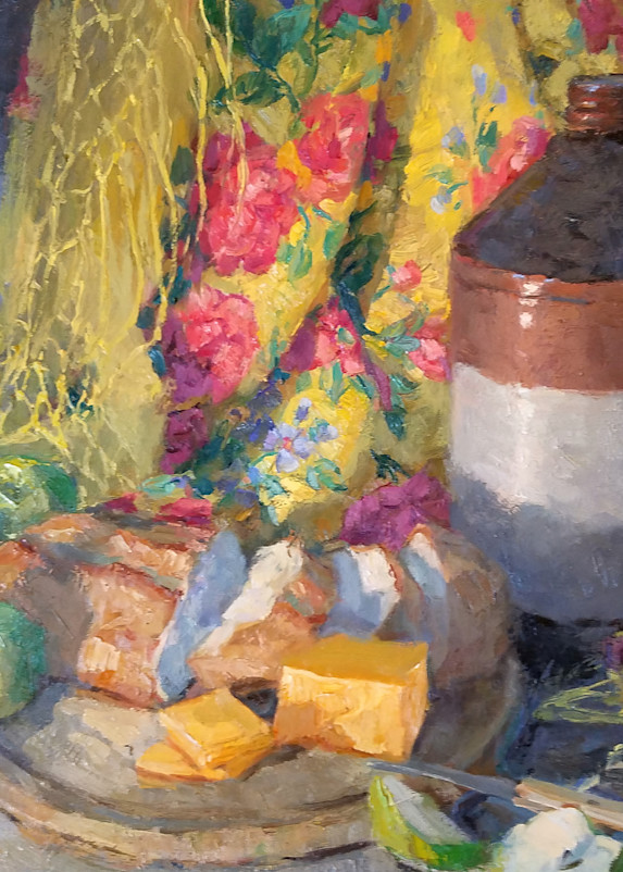 Cheese And Bread With Yellow Scarf Art | Diehl Fine Art