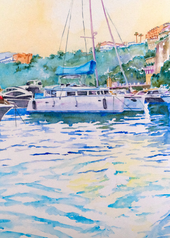 Le Barche Di Sorrento Art | Kimberly Cammerata - Watercolors of the Sun: Paintings of Italy