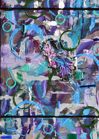 Blue And Purple Abstract With Beta Fish Art | RSchaefer Art