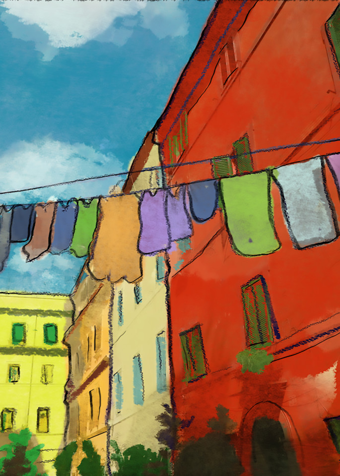 Gift Shop: Laundry In Trastevere. Rome, Italy Art | Kristen Palana