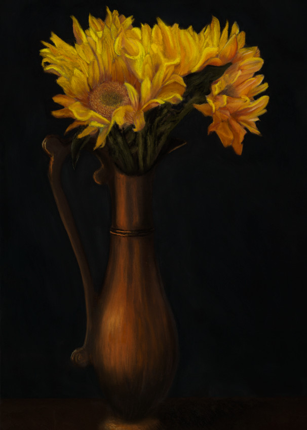 Sunflower Painting by Nancy Conant