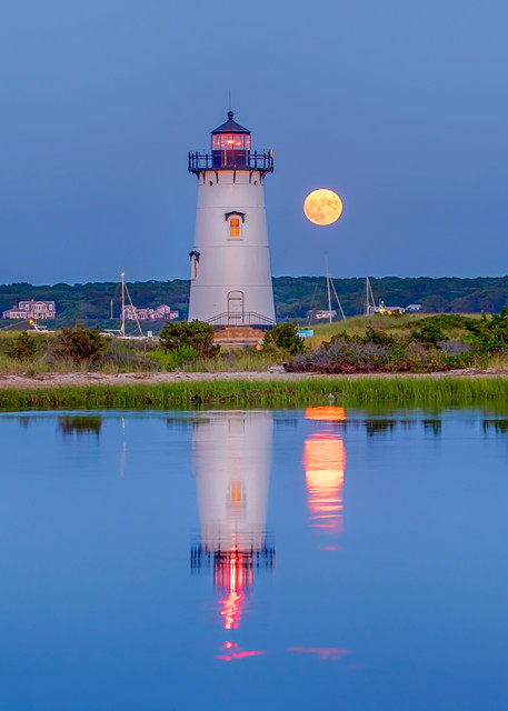 Edgartown Light Summer Moon Refelction Art | Michael Blanchard Inspirational Photography - Crossroads Gallery