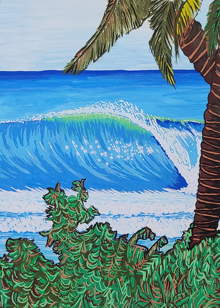 This Is A High Quality T-Shirt Of A Surf Art Painting Of Lances Right Done By Posca Pen, Surf Artist John Lasonio