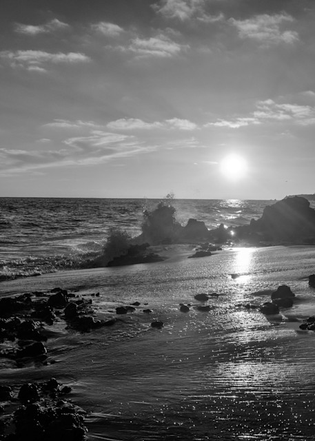 Beach Sunset In Black And White Photography Art | Devlin Images