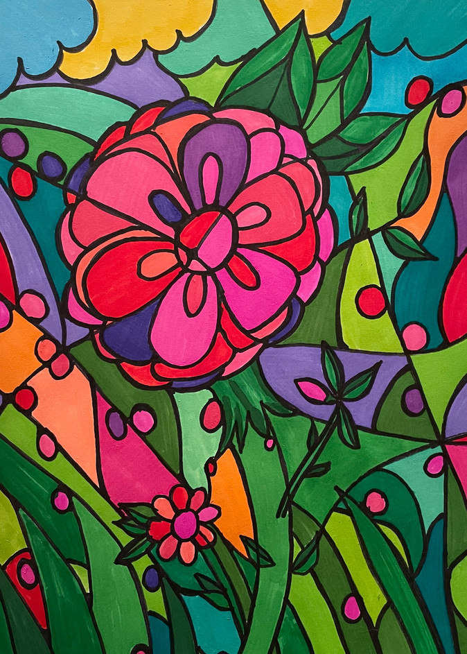 Stained Golass Flower 2 Art | Marci Brockmann Author, Artist, Podcaster & Educator
