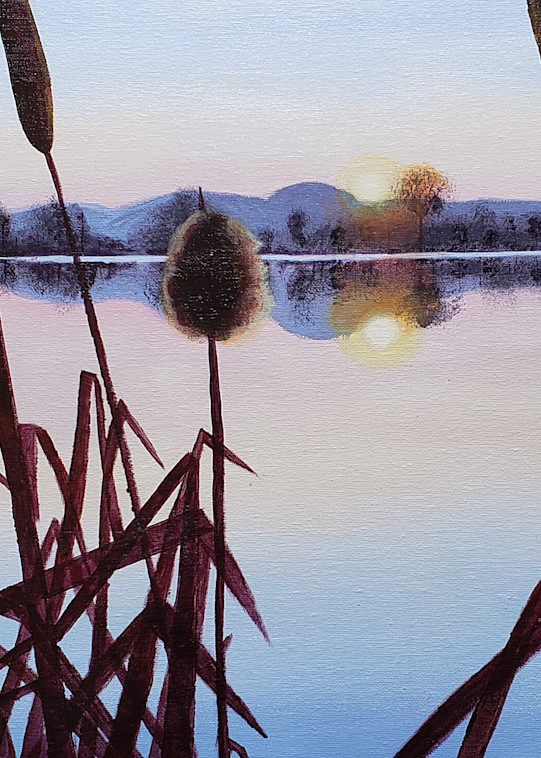 Cattail Sunrise Art | Alexis King Artworks 