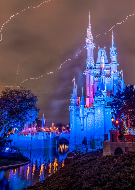 A Stormy Evening at Cinderella Castle - Disney Art | William Drew Photography