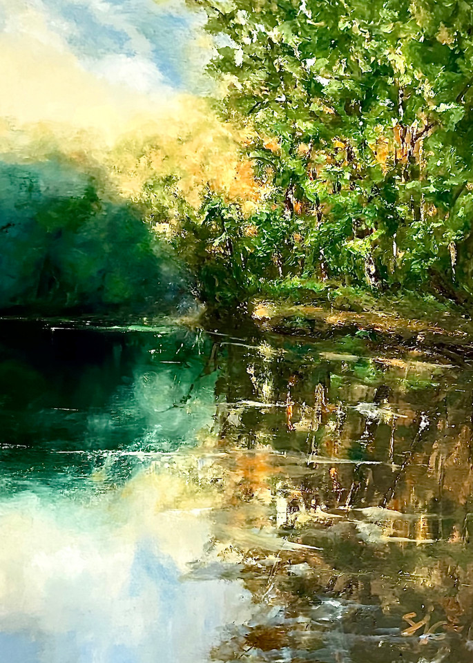 Blue Reflection Of Eno River Art | Lazyriver Gallery