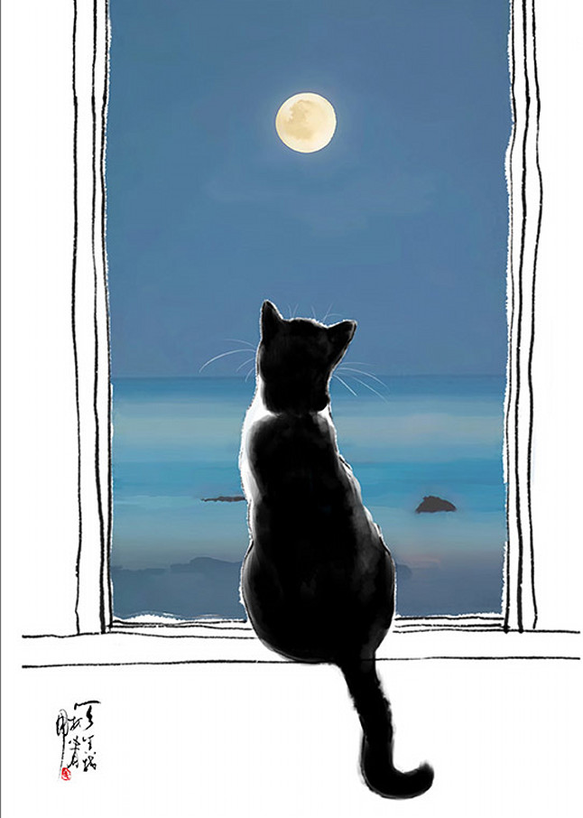 Cat And Moon Art | Cheng Yan Studio
