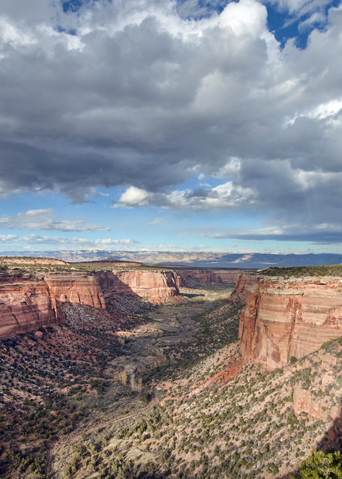 Scenery at Colorado National Monument, a preserve of vast plateaus, canyons, and towering monoliths in Mesa County, Colorado, near Grand Junction.