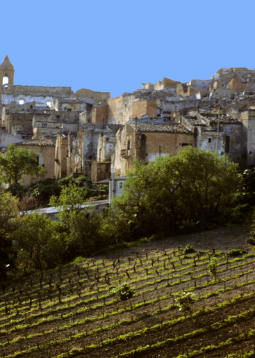 Hillside Old Town of Poggioreale, Sicily in 1999