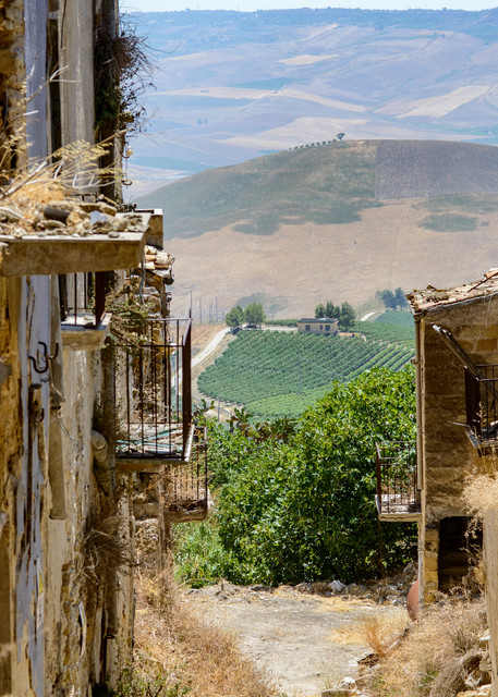 Street Overlook in Poggioreale, Sicily in 2019