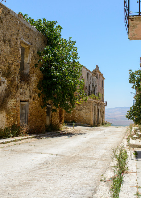 Overlook in Old Town Poggioreale, Sicily in 2019
