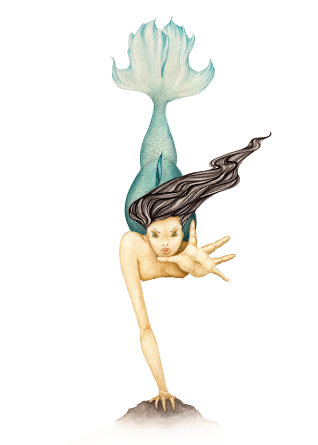 mischief mermaid watercolor