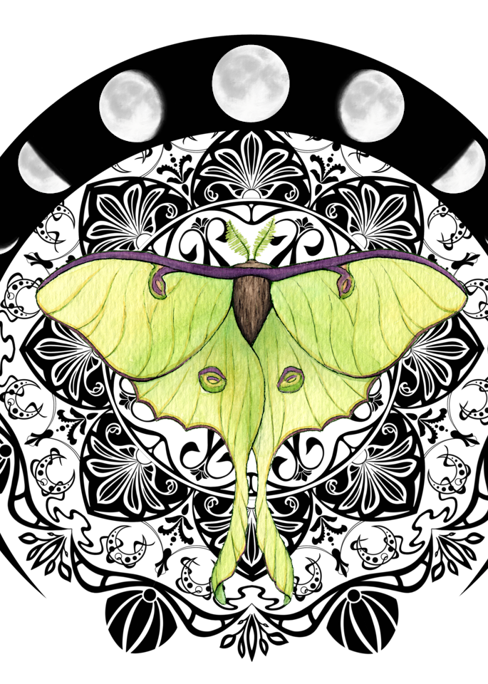Luna Moth Mandala