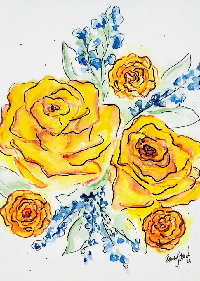 Yellow Roses Art | Art by Raney Good