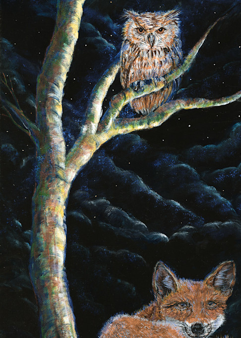 Owl And Fox 350 Art | lisaabbott.art