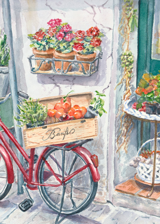 Delivery Bike Print Art | Cathy Poulos Art