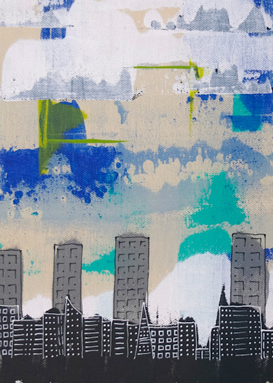 Cloudy Day Cityscape Mug Art | Errin Witherspoon Art