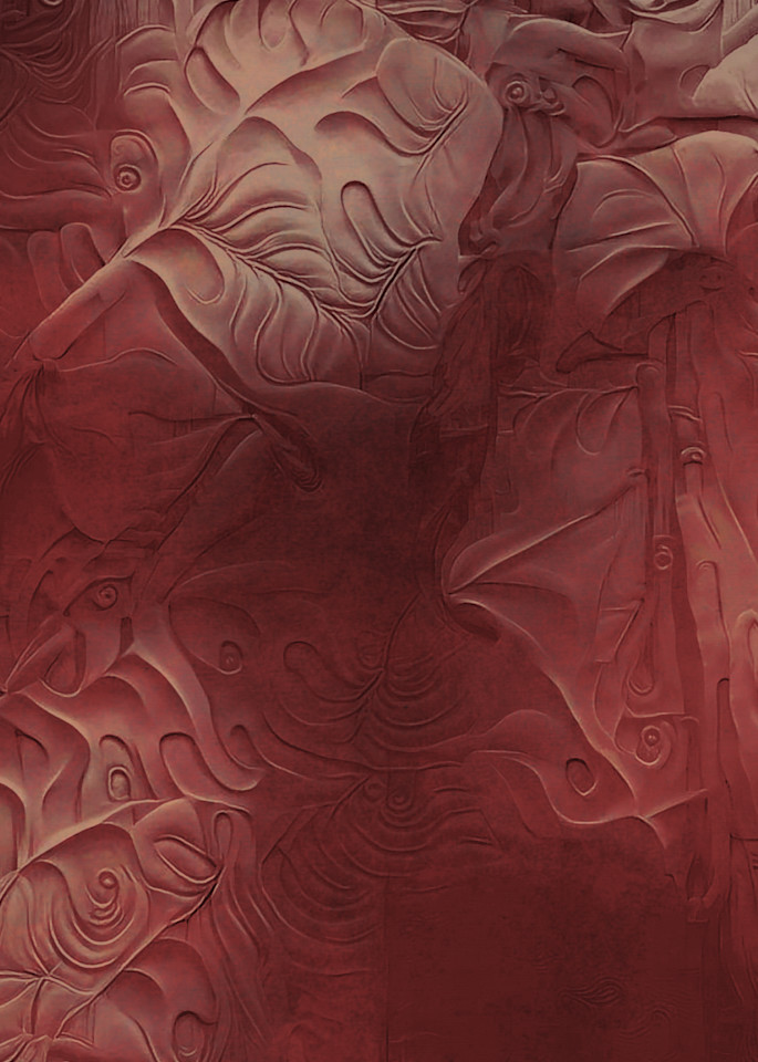 Philodendron | Dusty Rose Concrete  Art | SkotoArt
