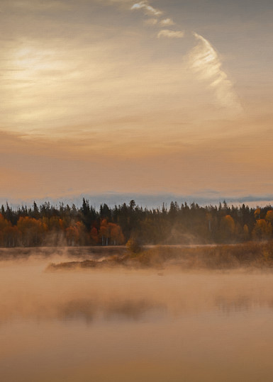 Autumn Morning Mist Rising on the Snake River at Oxbow Bend