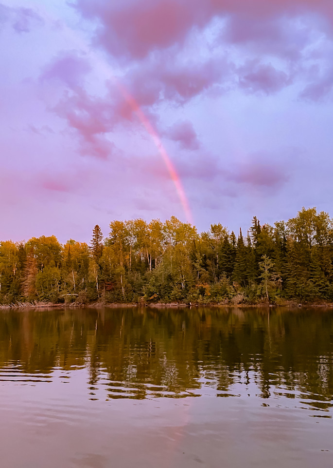Sunset and Rainbows on Trout River in Ontario, Canada-1-One