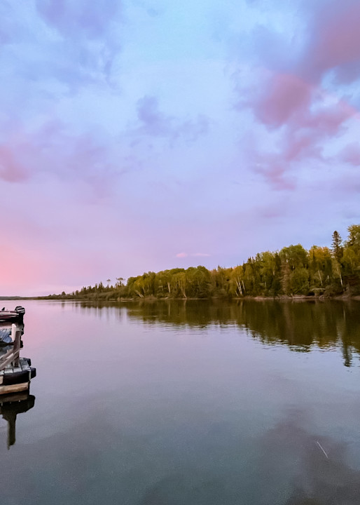 Pink Sunset on Trout River from the Boat Dock-2