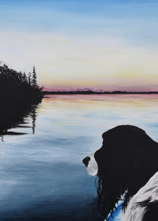 Sunset on Big Turtle Lake Painting