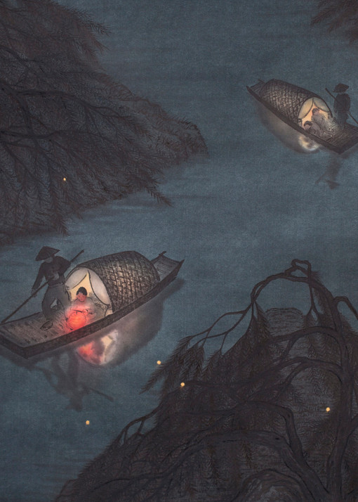 Fireflies at Nightfall Art Print