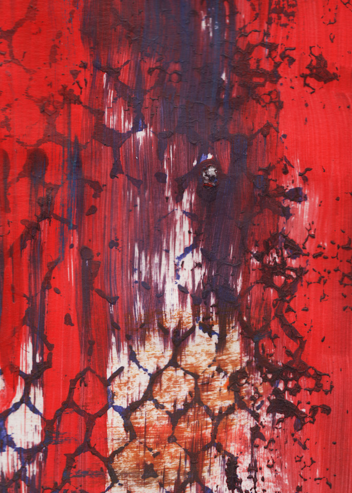 Abstract liturgical painting red Pentecost Immersed.01