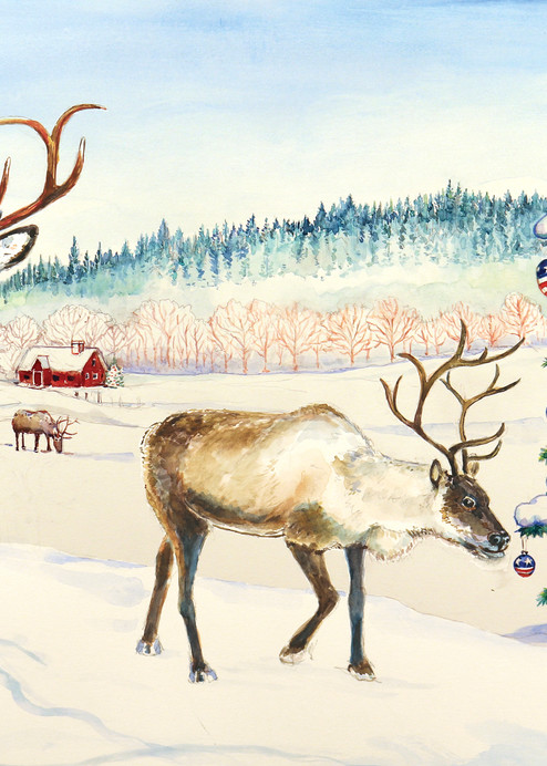 Reindeer Christmas WC. Print29