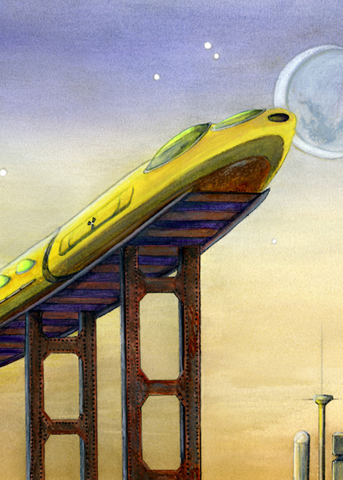 Early Railroad To The Moon Art | Artwork by Rouch