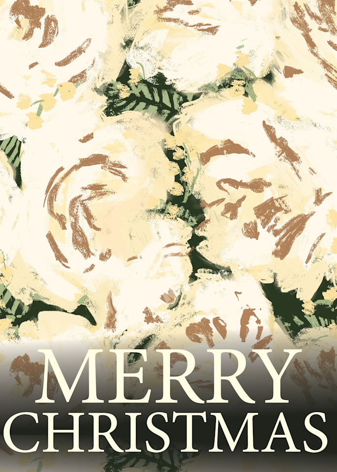 Full White Rose   Christmas Card Art | Christina Sandholtz Art