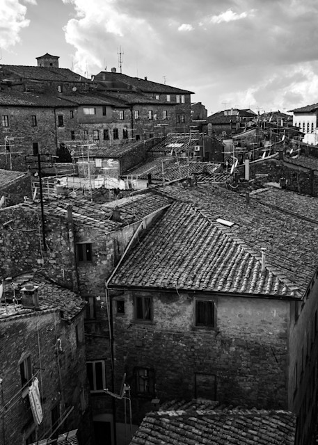 Rooftops and alleyways in Volterra, Italy