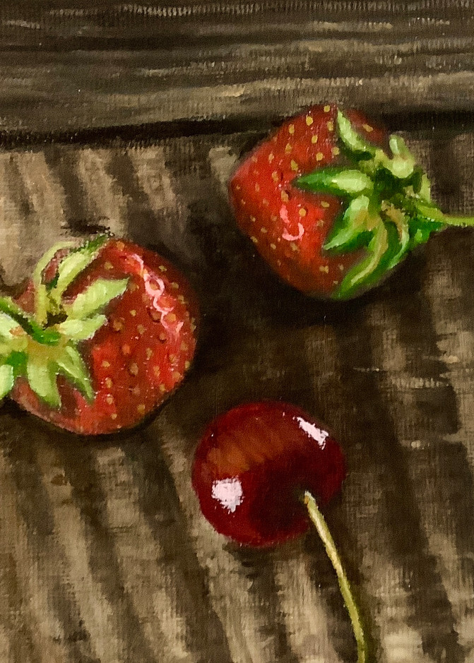 Strawberries And A Cherry Romantic Open Edition Fine Art Print Art | Hilary J. England, Contemporary American Artist