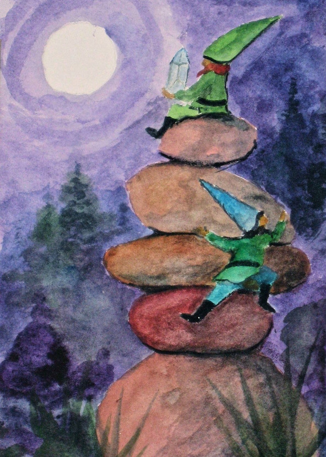 Gnomes Sitting on a Cairn