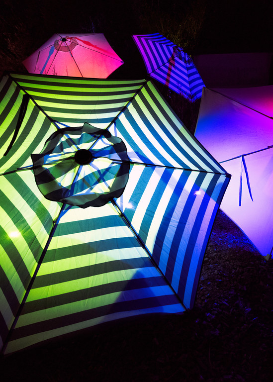Glowing Beach Umbrellas Edit Photography Art | zoeimagery.XYZ