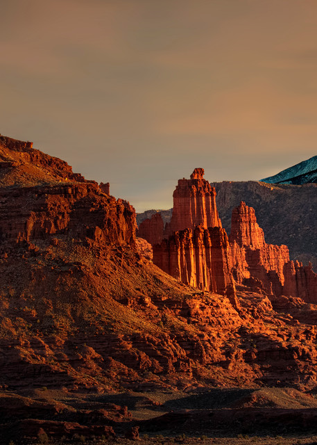 Fisher Towers And La Sal Mountains At Sunset 0150 F Photography Art | Koral Martin Fine Art Photography