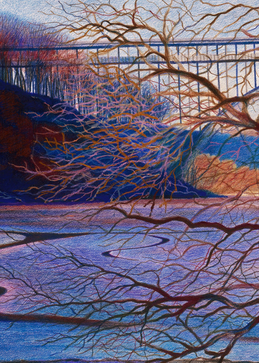 Henry Hudson Bridge Water Reflections Art | lencicio