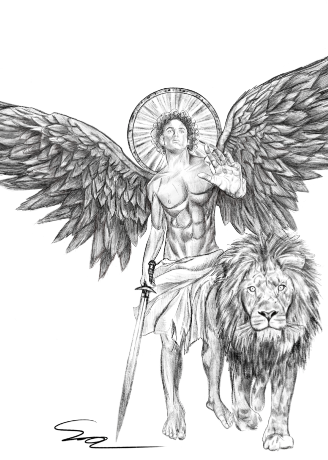 Guardian Angel (Digital Sketch) Art | Blac Rhino Art Group