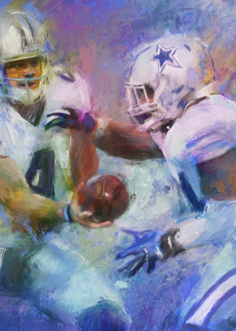 Dallas Cowboys football painting | Sports Artist Mark Trubisky | Custom Sports Art
